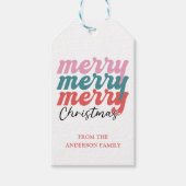 メリークリスマス!はっきりしたタイポグラフィ ギフトタグ (正面)