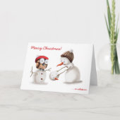 メリークリスマス...または何おもしろい雪だるま シーズンカード (正面)