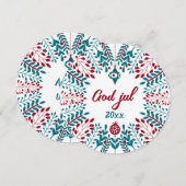 メリークリスマス（または、良いクリスマスを）- ノルウェーのクリスマスの挨 シーズンカード (正面/裏面)