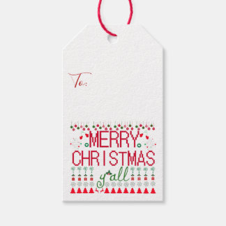 メリークリスマス みんなの ださいセーター デザイン ギフトタグ