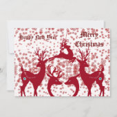 メリークリスマス りんかく 新年 家族 カスタム シーズンカード (正面)