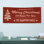 メリークリスマス|を望みますカスタムで赤い休日 横断幕 (トレードショー)