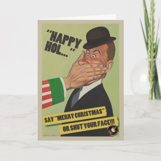"メリークリスマス"を言いますか、またはあなたの顔カードを締めて下さい シーズンカード (正面)
