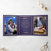 メリークリスマス.アフリカ系アメリカ人出生アート 三つ折りクリスマスカード (内部)