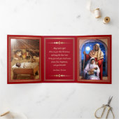 メリークリスマス.アフリカ系アメリカ人出生アート 三つ折りクリスマスカード (内部)