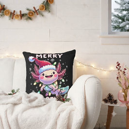 メリークリスマス アホロートル ライト クリスマスツリー フリースブランケット