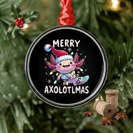 メリークリスマス アホロートル ライト クリスマスツリー メタルオーナメント