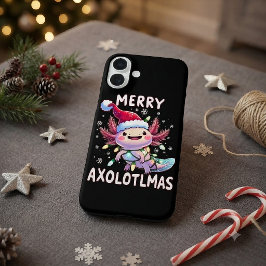 メリークリスマス アホロートル ライト クリスマスツリー iPhone 16 PLUSケース
