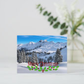 メリークリスマス – アルプスの風光明媚な麓 ポストカード (スタンド正面)