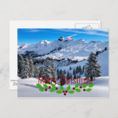 メリークリスマス – アルプスの風光明媚な麓 ポストカード (正面/裏面)