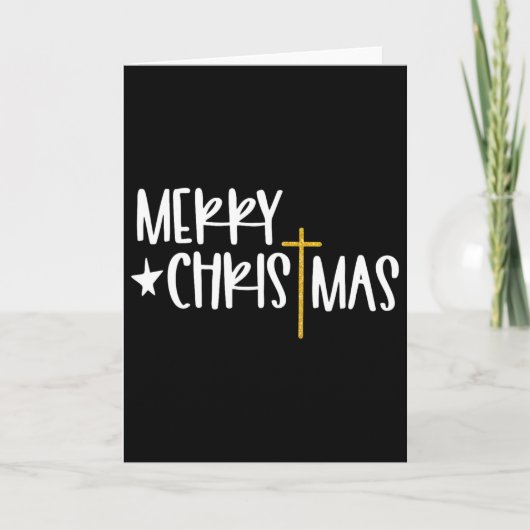 メリークリスマス イエス 十字架 キリスト教 信仰 カード (正面)