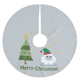 メリークリスマス・イエティ ブラッシュドポリエステルツリースカート