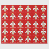 メリークリスマス! イエロー・ラブラドール・レトリーバーの天使の包装紙 ラッピングペーパー (フラット)