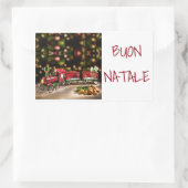 **メリークリスマス**「イタリアンスタイル」と言うシール 長方形シール (バッグ)