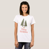 メリークリスマス ウィンターグノームとブルーバード Tシャツ (正面フル)