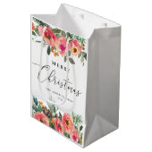 メリークリスマス | ウィンターフローラ&パインブランチ ミディアムペーパーバッグ (正面アングル)