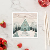 メリークリスマス | ウィンターホリデー宗教教会 スタンダードカクテルナプキン (インサイチュ)