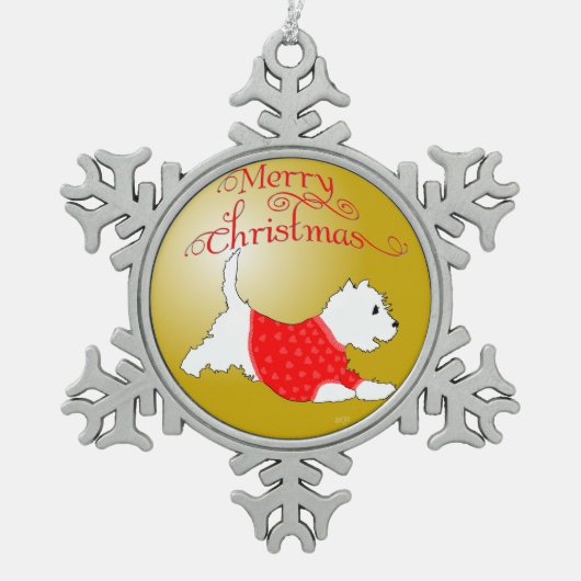 メリークリスマス ウェスティ オーナメント (正面)