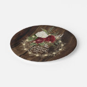 メリークリスマス – ウッド素朴シーライトリース ペーパープレート (アングル)