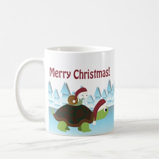 メリークリスマス!ウミガメ コーヒーマグカップ (左)
