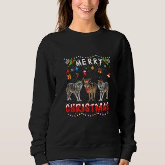 メリークリスマス・ウルフ・クリスマス 動物 パジャマ スウェットシャツ