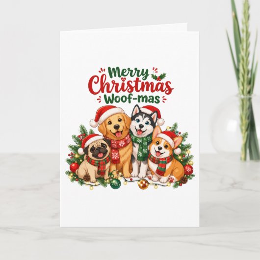 メリークリスマス・ウーフマス 愛犬家ギフト カード (正面)