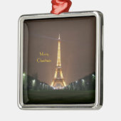 メリークリスマス – エッフェルタワーの夜Metal Orna メタルオーナメント (左)