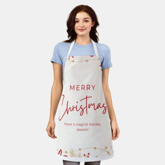 メリークリスマス エプロン (着用した状態)