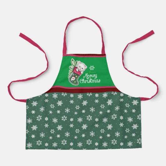 メリークリスマス エプロン 赤と緑 (正面)