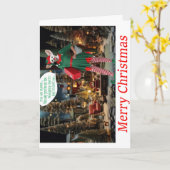 メリークリスマス！エルフのキツネ カード (黄色い花)