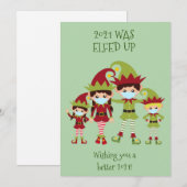 メリークリスマス　エルフェッドアップファミリーフェイスマスク シーズンカード (正面/裏面)