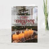 メリークリスマス エレガントなクリスマスツリーのリース カード (正面)