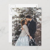 「メリークリスマス」エレガントなタイポグラフィーの写真 シーズンポストカード (正面/裏面)