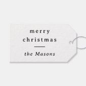 メリークリスマス | エレガントタイポグラフィティール（緑がかった色） ギフトタグ (正面(横))