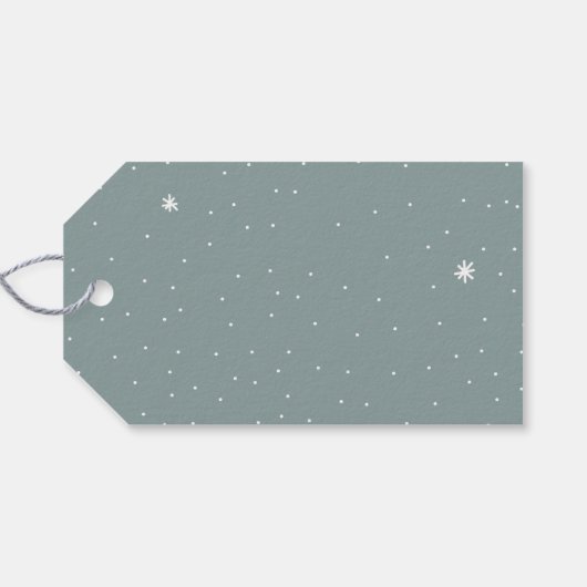 メリークリスマス | エレガントタイポグラフィティール(緑がかった色) ギフトタグ (裏面横)