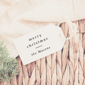 メリークリスマス | エレガントタイポグラフィティール(緑がかった色) ギフトタグ