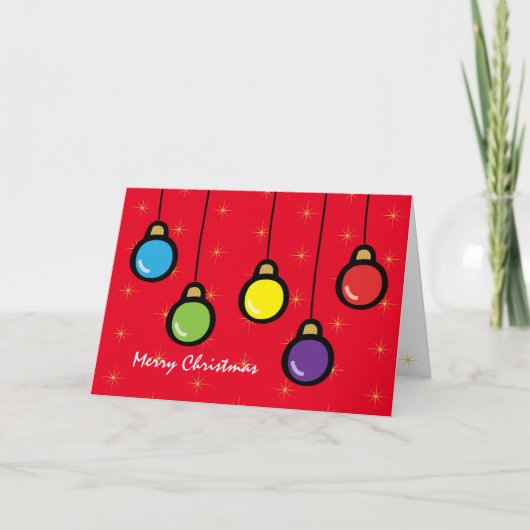 メリークリスマス オブジェ ゴールドスター グリーティング カード (正面)