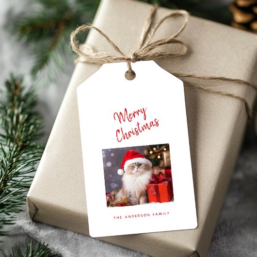 メリークリスマス オリジナル 猫 写真 ホリデー ギフトタグ