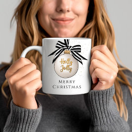 メリークリスマス・オーナメント 黒と白 コーヒーマグカップ