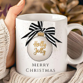 メリークリスマス・オーナメント 黒と白 コーヒーマグカップ