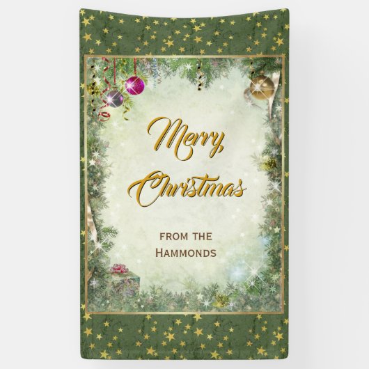 メリークリスマス（カスタマイズ可能） 横断幕 (縦)