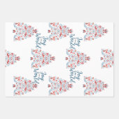 メリークリスマス/カスタムのパーソナライズ名 ラッピングペーパーシート (正面2)