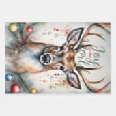 メリークリスマス/カスタムのパーソナライズ名 ラッピングペーパーシート (正面)