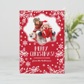 メリークリスマス.カスタムクリスマスのフラットフォトカード シーズンカード (スタンド正面)