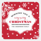メリークリスマス.カスタムクリスマス スクエアシール (正面)
