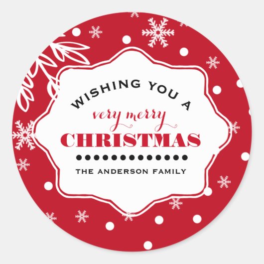 メリークリスマス.カスタムクリスマス ラウンドシール (正面)