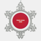 メリークリスマス.カスタム会社のロゴスノーフレーク スノーフレークピューターオーナメント (正面)