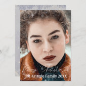 メリークリスマス、カスタム写真とヴィンテージ雪だるま シーズンカード (正面/裏面)