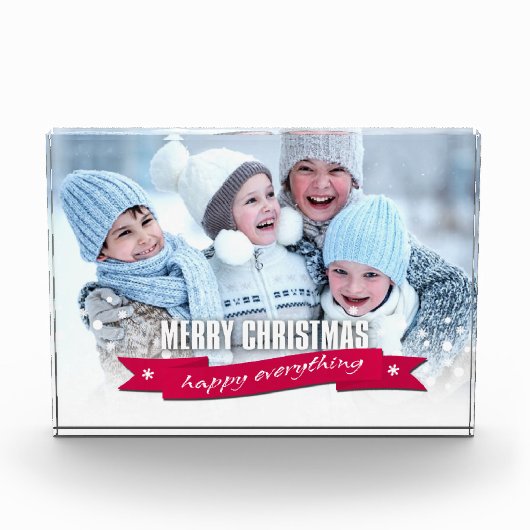 メリークリスマス.カスタム写真ギフト写真ブロック フォトブロック (正面)