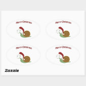 メリークリスマス！カタツムリ 楕円形シール (シート)